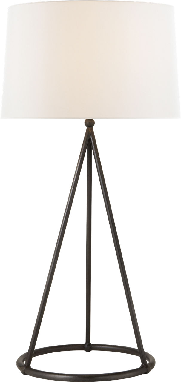 Nina Tapered Table Lamp in Aged Iron with Linen Shade