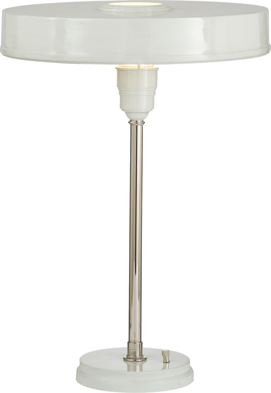 Carlo Table Lamp in Polished Nickel and Antique White
