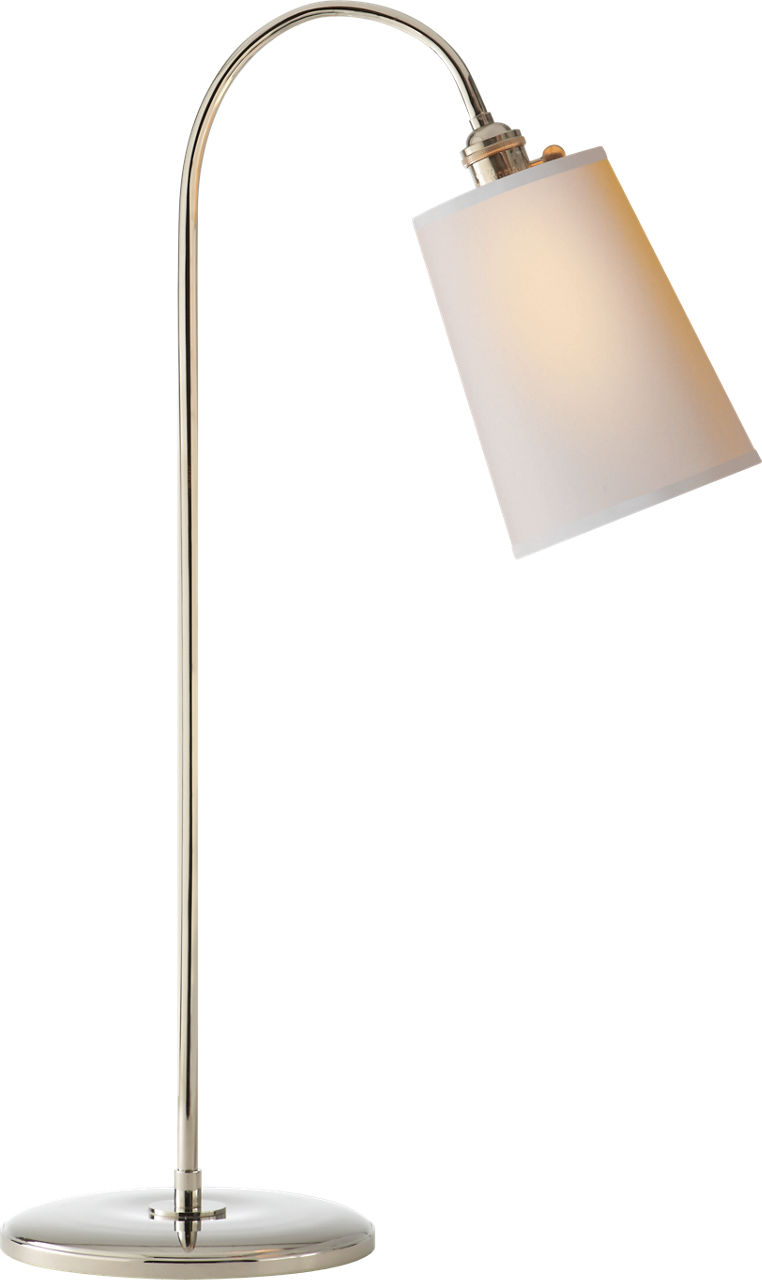 Mia Table Lamp in Polished Nickel with Natural Paper Shade