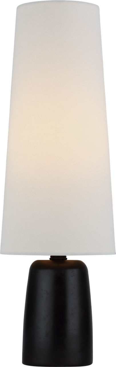 Jinny Medium Table Lamp in Aged Iron with Linen Shade