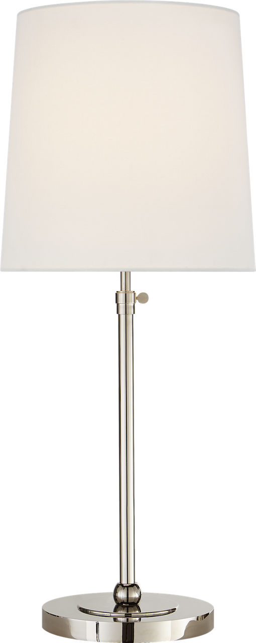 Bryant Large Table Lamp in Polished Nickel with Linen Shade