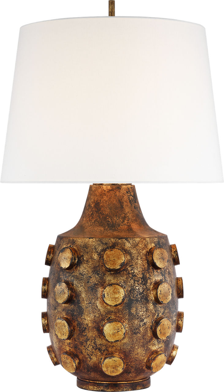 Orly Large Table Lamp in Antique Gild with Linen Shade