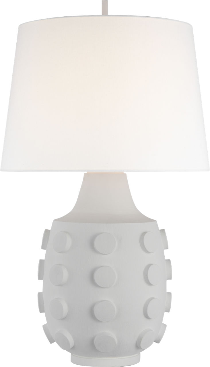 Orly Large Table Lamp in Plaster White with Linen Shade