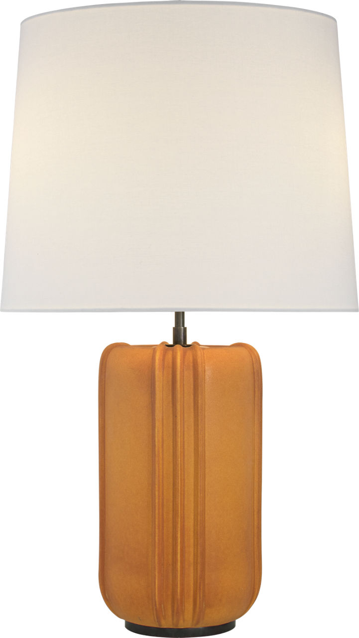Minx Large Table Lamp in Burnt Sienna with Linen Shade