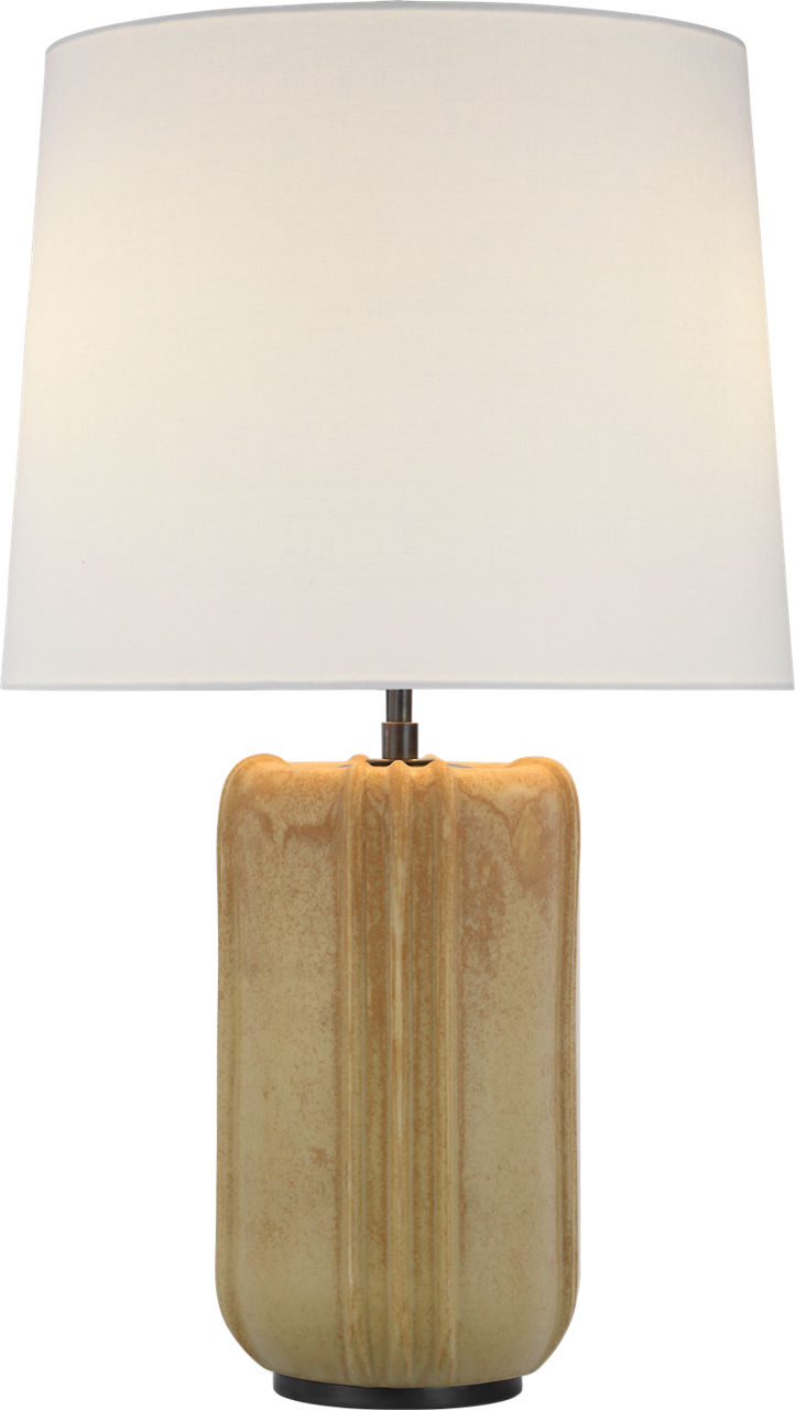 Minx Large Table Lamp in Yellow Oxide with Linen Shade