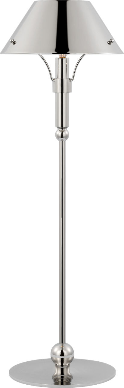 Turlington Medium Table Lamp in Polished Nickel with Polished Nickel Shade