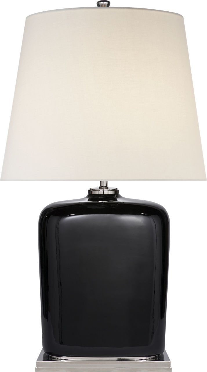 Mimi Table Lamp in Black with Linen Shade