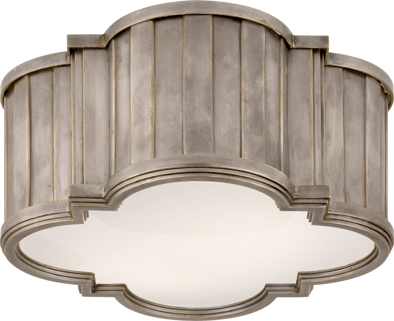 Tilden Small Flush Mount in Antique Nickel with White Glass