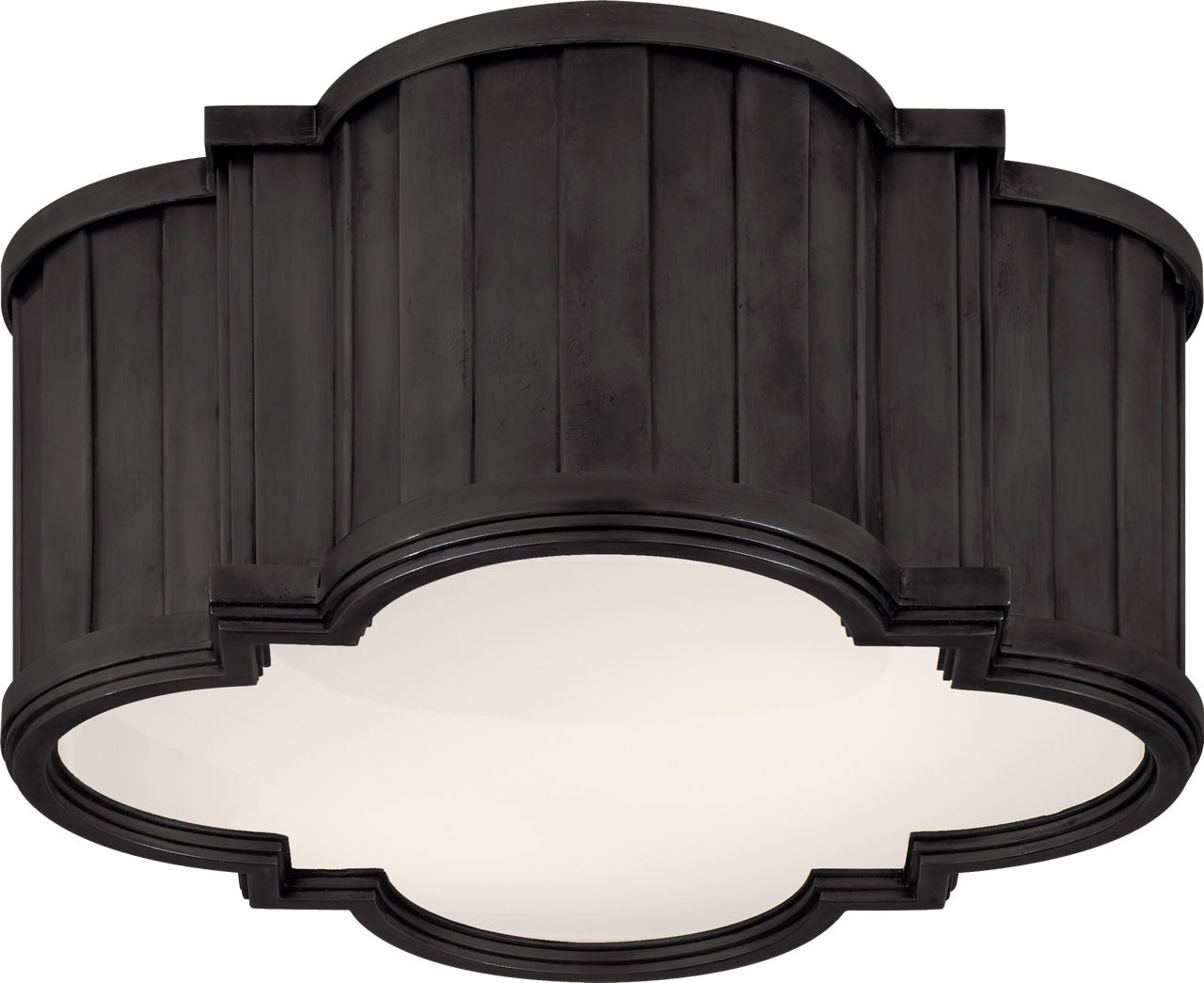 Tilden Small Flush Mount in Bronze with White Glass