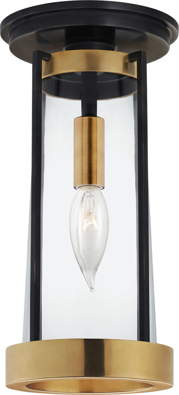 Calix Tall Flush in Bronze and Brass with Clear Glass