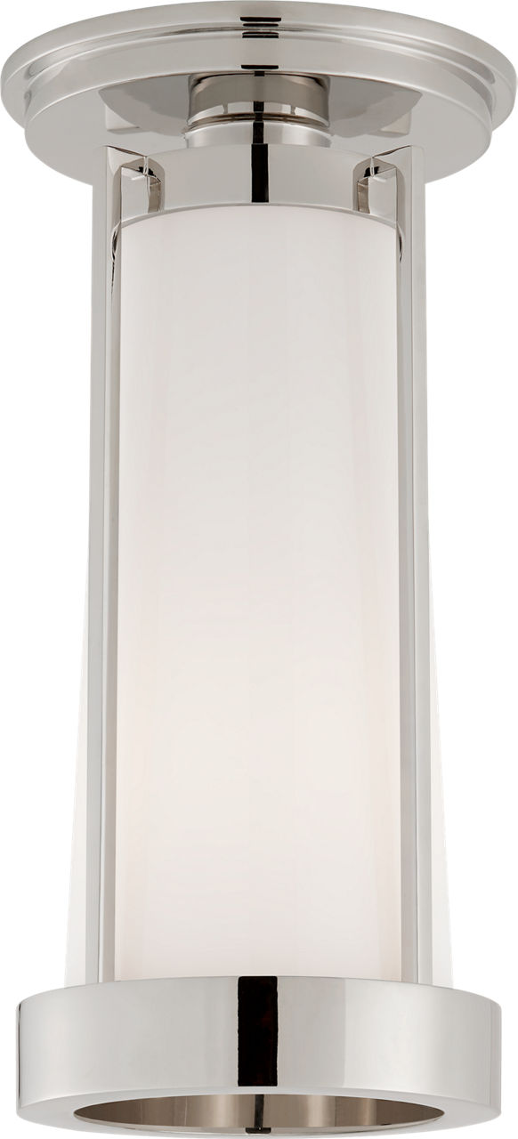 Calix Tall Flush in Polished Nickel with White Glass