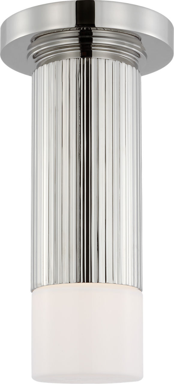 Ace Mini Monopoint Flush Mount in Polished Nickel with White Glass