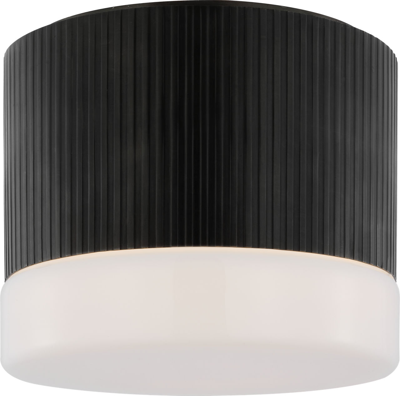 Ace 7" Flush Mount in Bronze with White Glass