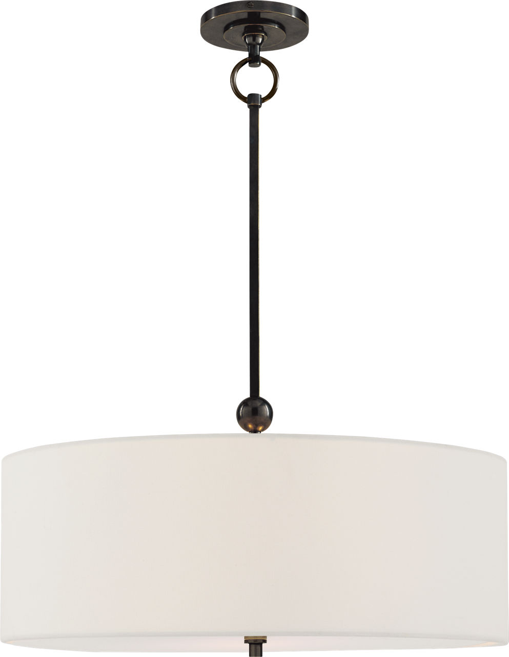 Reed Hanging Shade in Bronze with Linen Shade