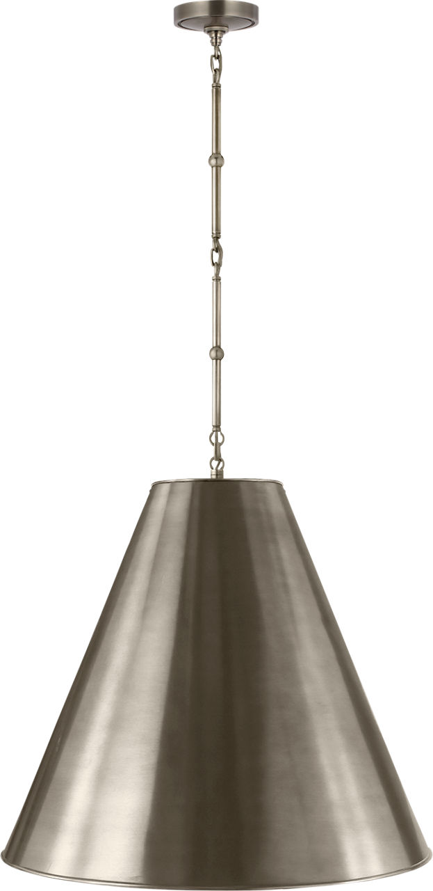 Goodman Large Hanging Lamp in Antique Nickel with Antique Nickel Shade