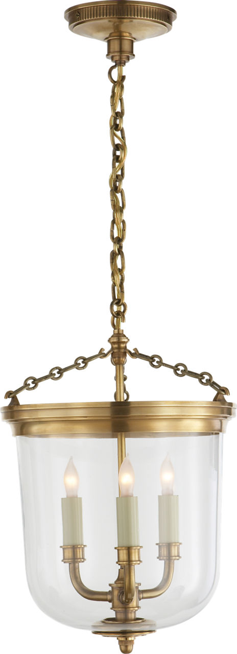 Merchant Lantern in Hand-Rubbed Antique Brass with Clear Glass