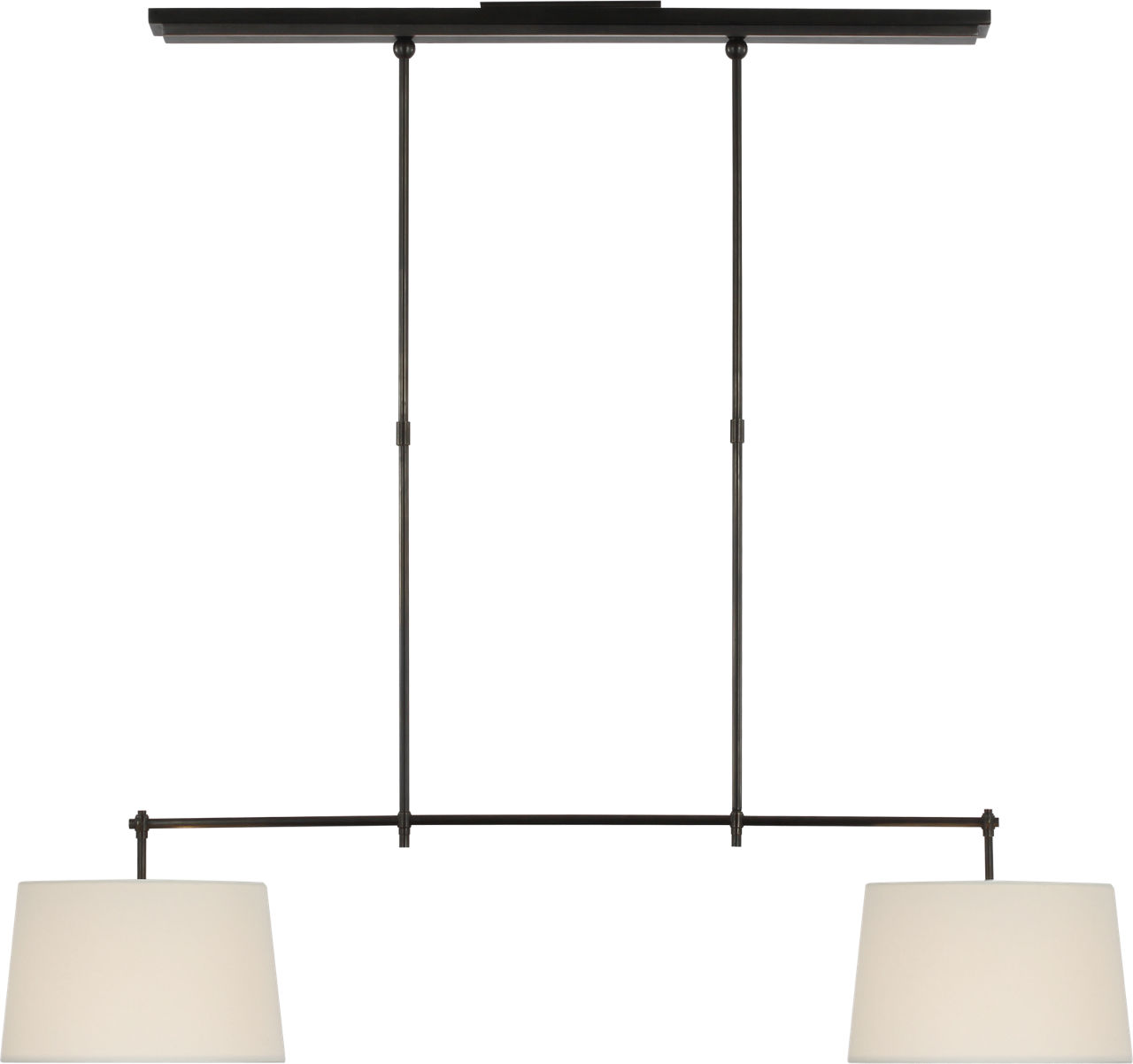 Bryant Medium Billiard in Bronze with Linen Shades