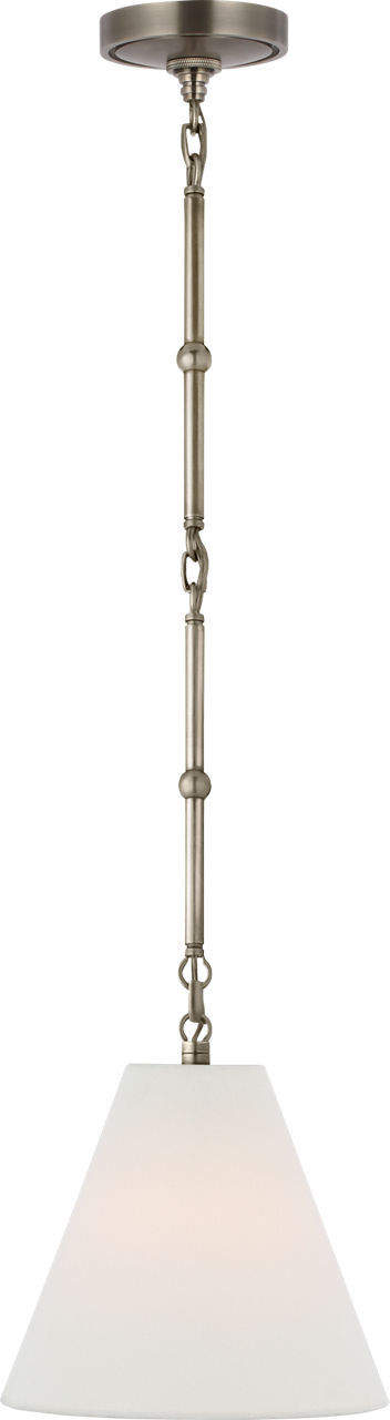 Goodman Petite Hanging Shade in Antique Nickel with Linen Shade