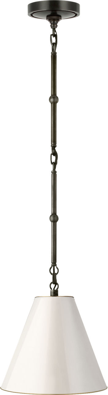 Goodman Petite Hanging Shade in Bronze with Antique White Shade
