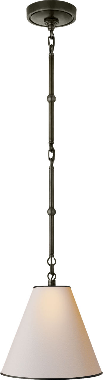 Goodman Petite Hanging Shade in Bronze with Natural Paper Shade and Black Tape