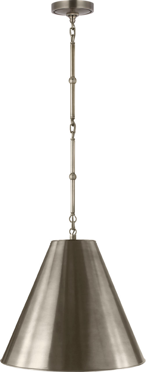 Goodman Small Hanging Light in Antique Nickel with Antique Nickel Shade