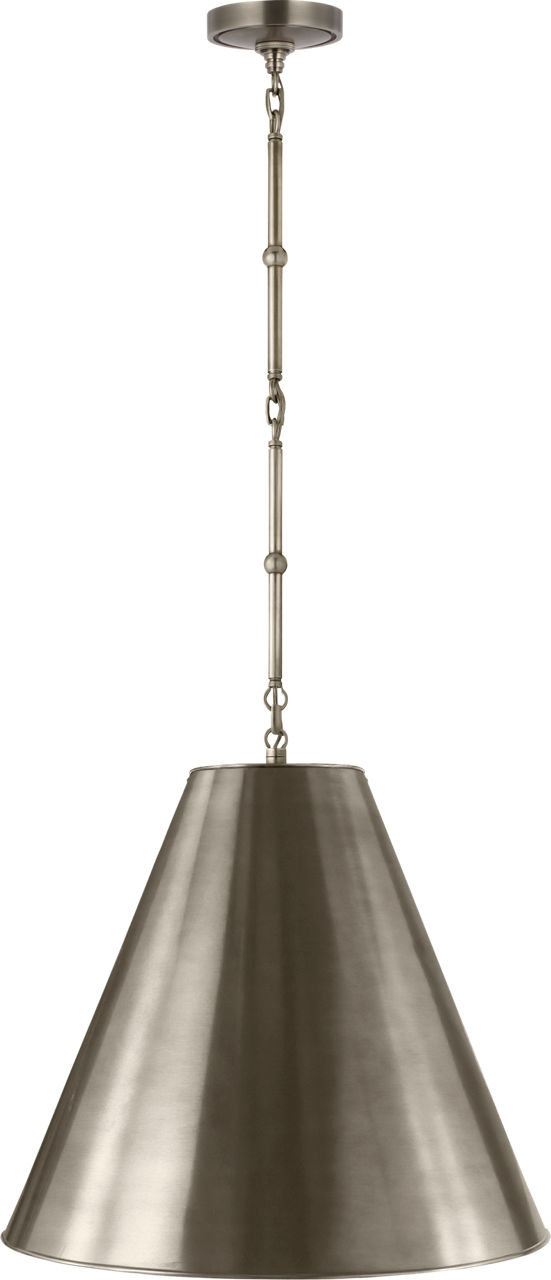 Goodman Medium Hanging Light in Antique Nickel with Antique Nickel Shade