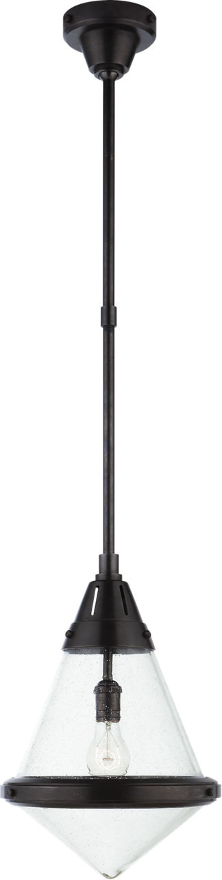 Gale Small Pendant in Bronze with Seeded Glass