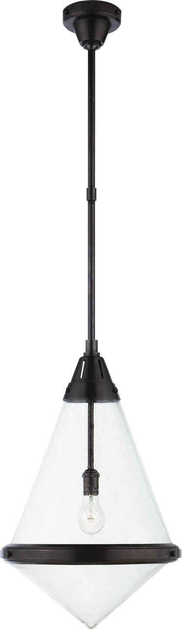 Gale Large Pendant in Bronze with Seeded Glass