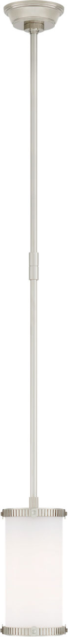 Calliope Mini Pendant in Polished Nickel with White Glass