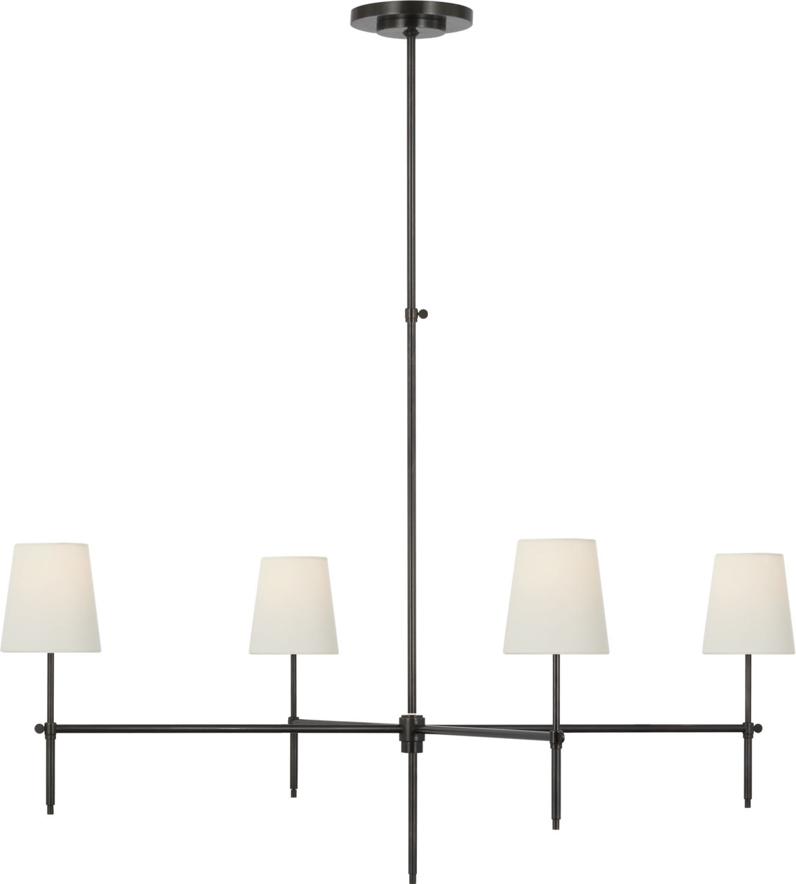 Bryant Extra Large Chandelier in Bronze with Linen Shades