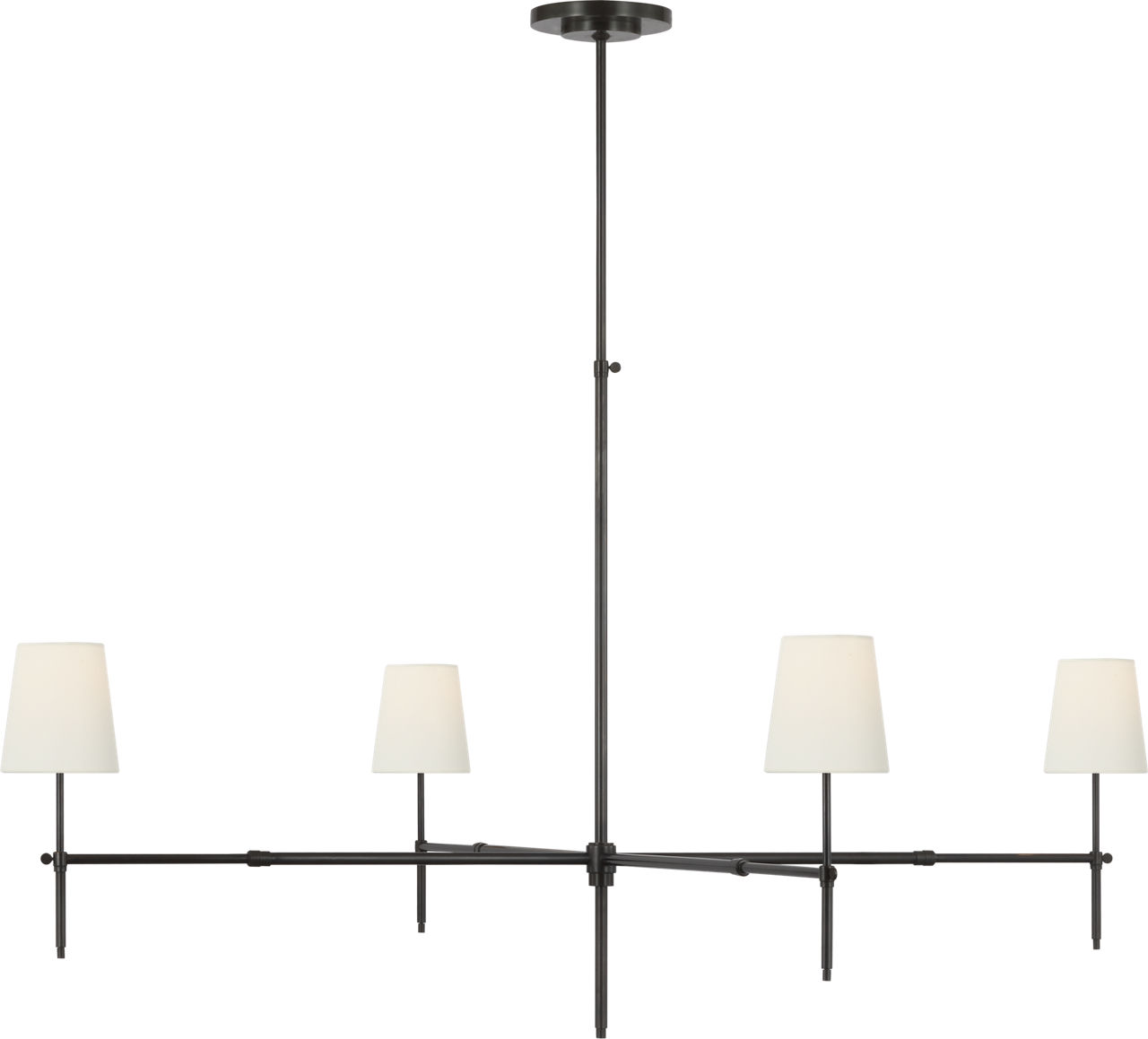Bryant Grande Chandelier in Bronze with Linen Shades