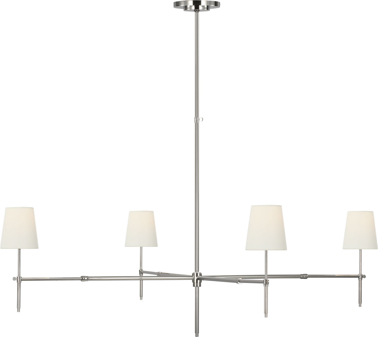 Bryant Grande Chandelier in Polished Nickel with Linen Shades