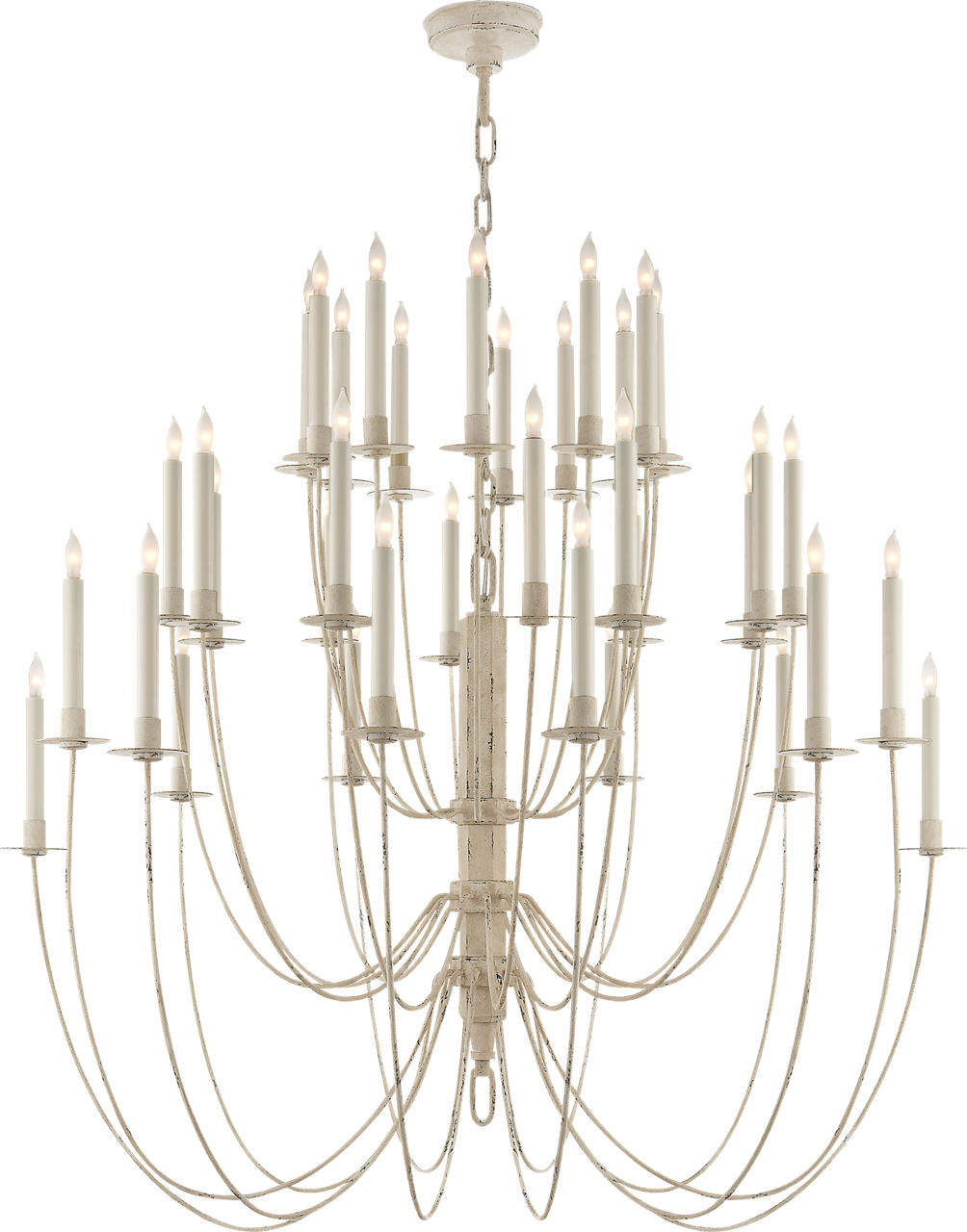 Erika Three-Tier Chandelier in Belgian White