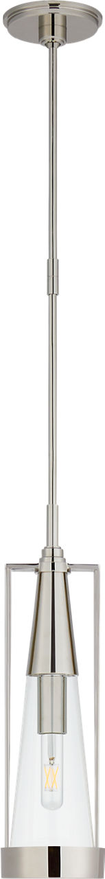 Calix Small Pendant in Polished Nickel with Clear Glass