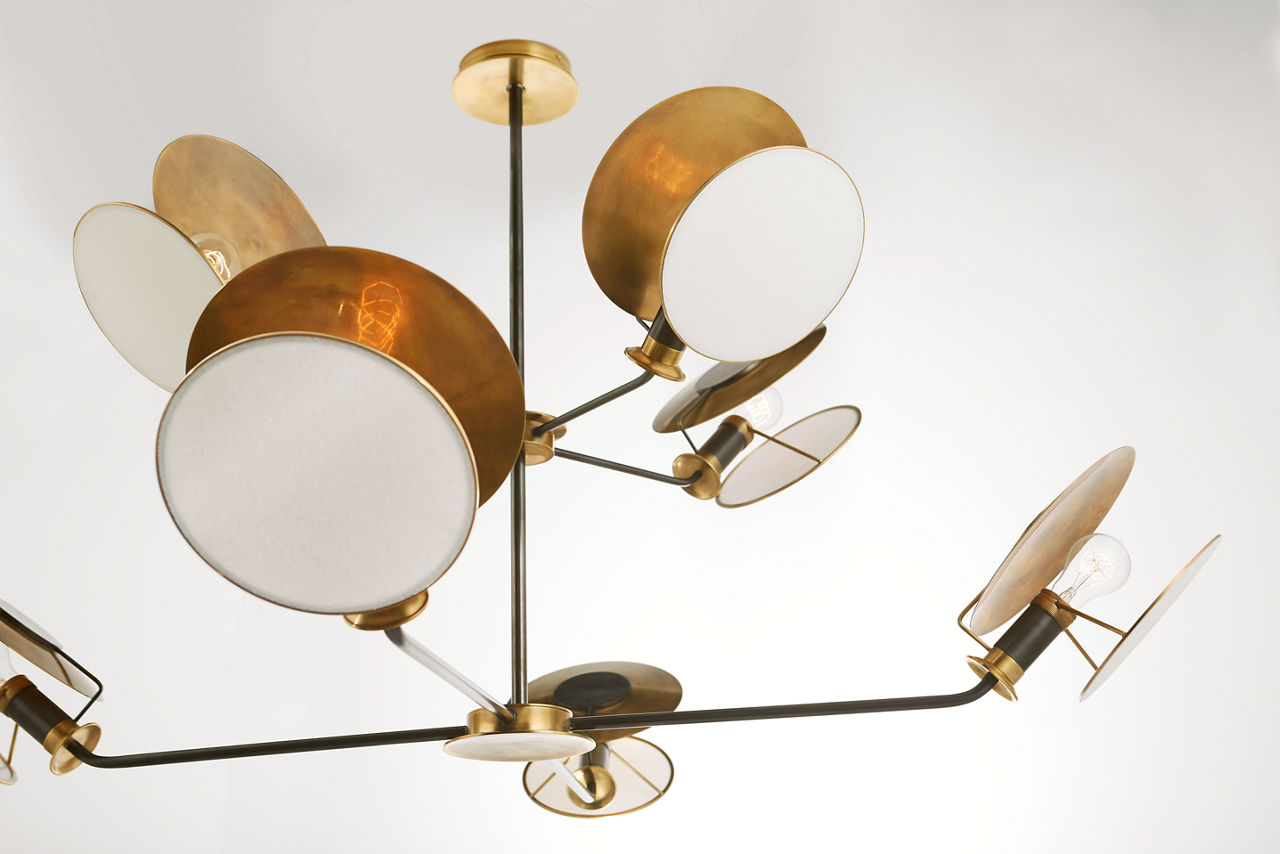 その他 TheFLARE/Living on the Guiding Light Thomas O'Brien Piaf Large Chandelier in Aged Iron and