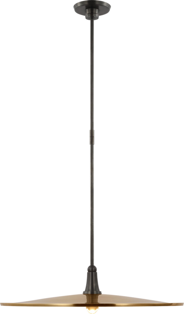 Truesdell 24" Pendant in Bronze with Antique Brass Shade
