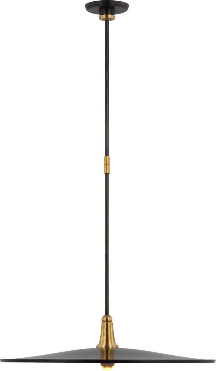 Truesdell 24" Pendant in Hand-Rubbed Antique Brass and Bronze with Bronze Shade