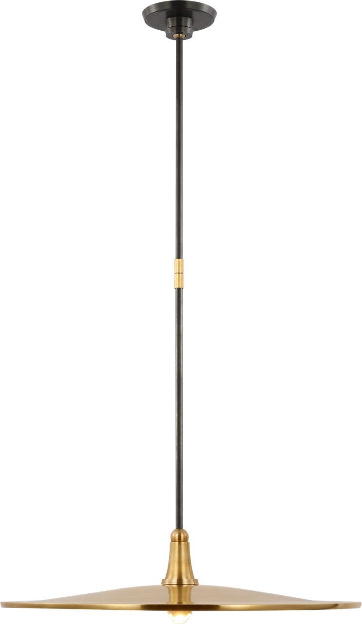 Truesdell 24" Pendant in Hand-Rubbed Antique Brass and Bronze with Antique Brass Shade