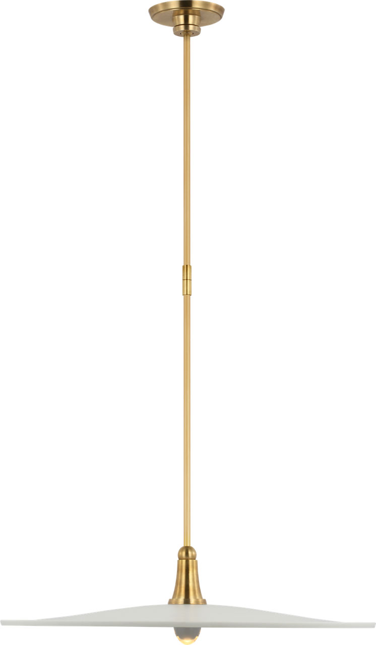 Truesdell 24" Pendant in Hand-Rubbed Antique Brass with White Shade