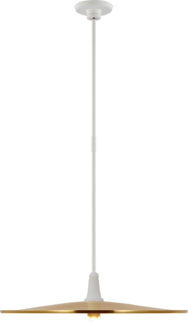 Truesdell 24" Pendant in White with Antique Brass Shade