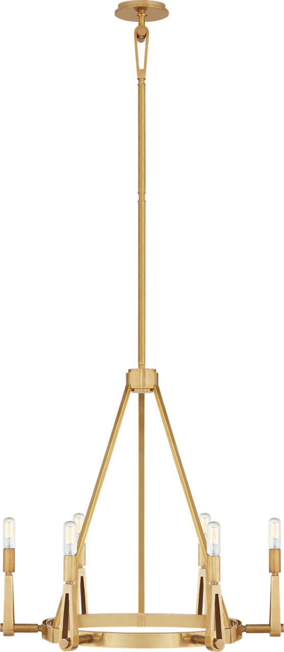 Alpha Medium Chandelier in Hand-Rubbed Antique Brass