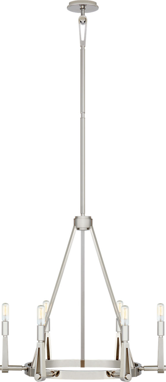 Alpha Medium Chandelier in Polished Nickel