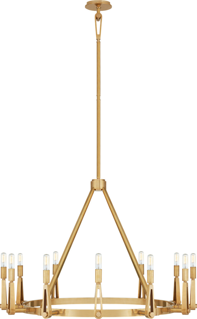 Alpha Grande Chandelier in Hand-Rubbed Antique Brass