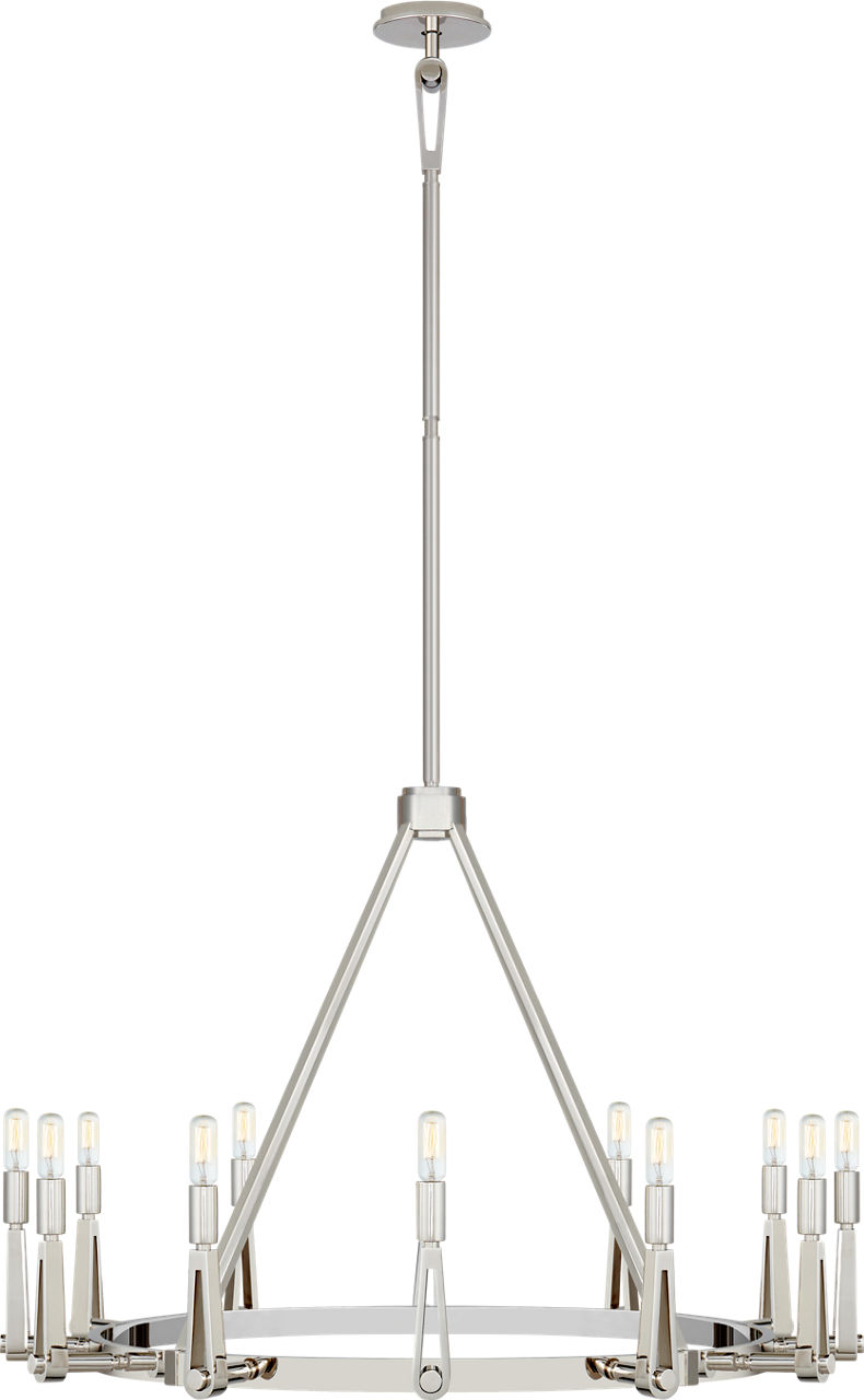 Alpha Grande Chandelier in Polished Nickel