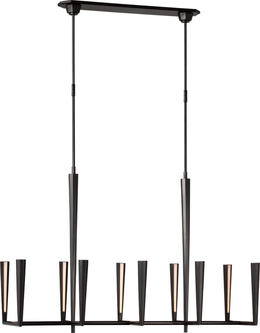 Galahad Large Linear Chandelier in Bronze