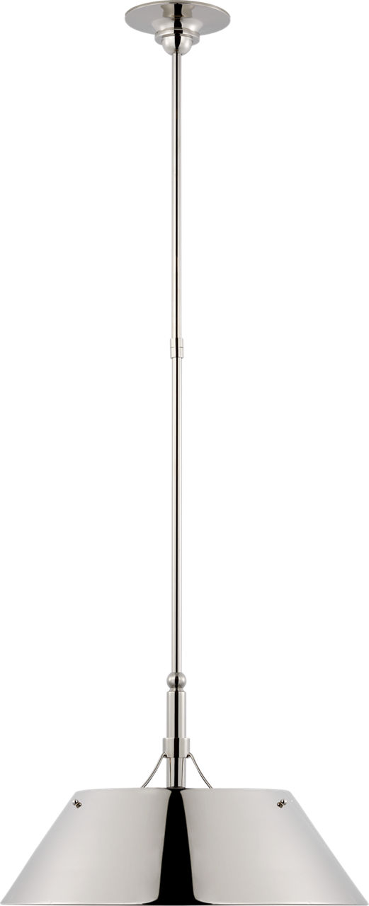 Turlington Large Pendant in Polished Nickel with Polished Nickel Shade