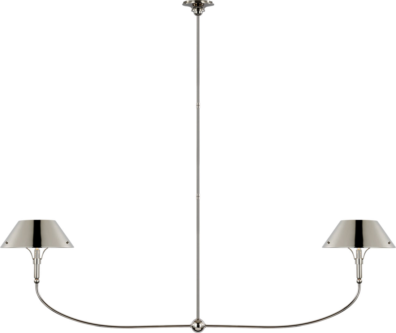 Turlington XL Linear Chandelier in Polished Nickel with Polished Nickel Shade