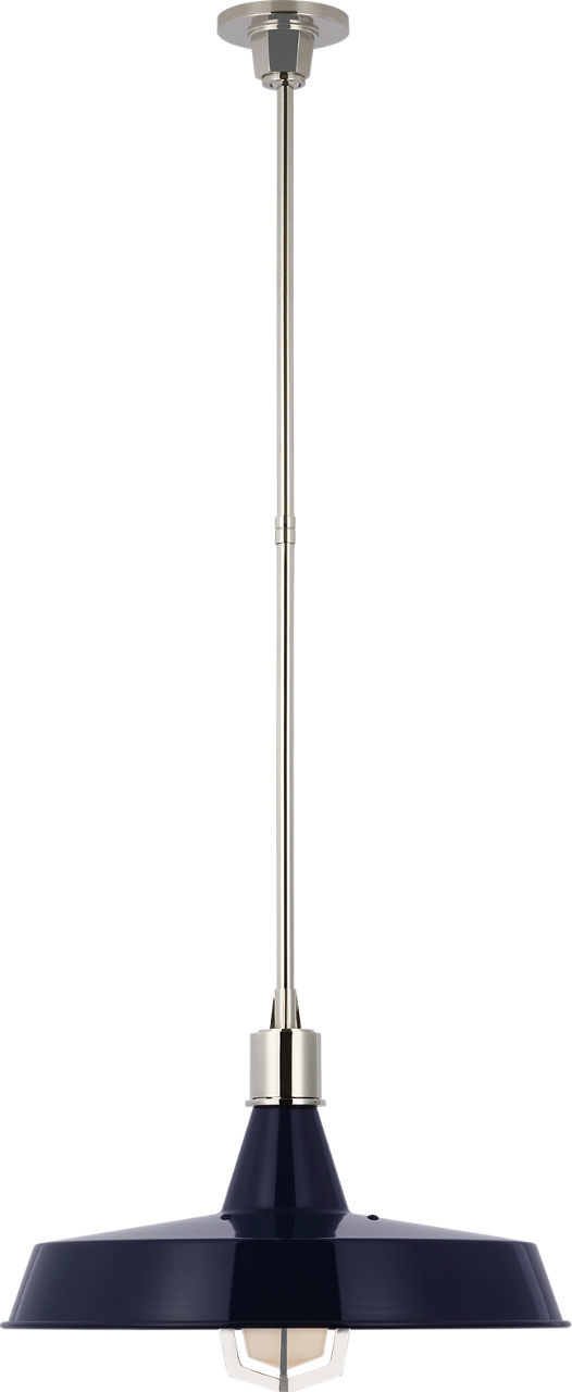 Fitz XL Pendant in Polished Nickel with Navy Shade