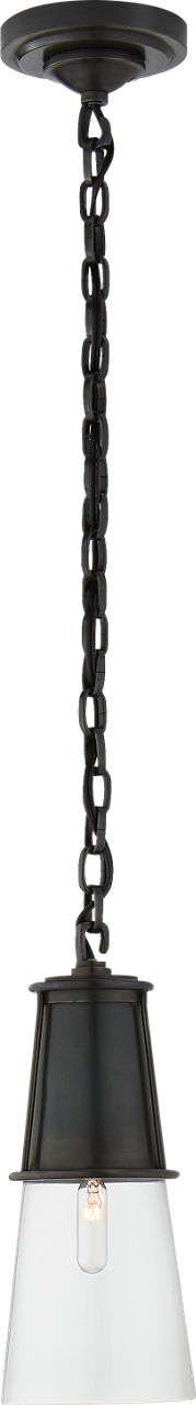 Robinson Small Pendant in Bronze with Clear Glass