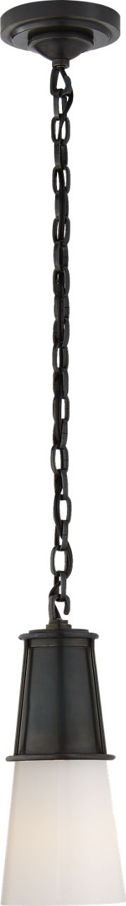 Robinson Small Pendant in Bronze with White Glass